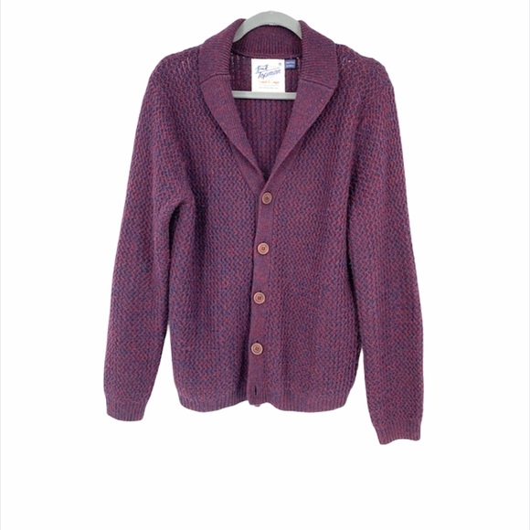 Topman Other - Topman maroon wool acrylic cardigan elbow patch